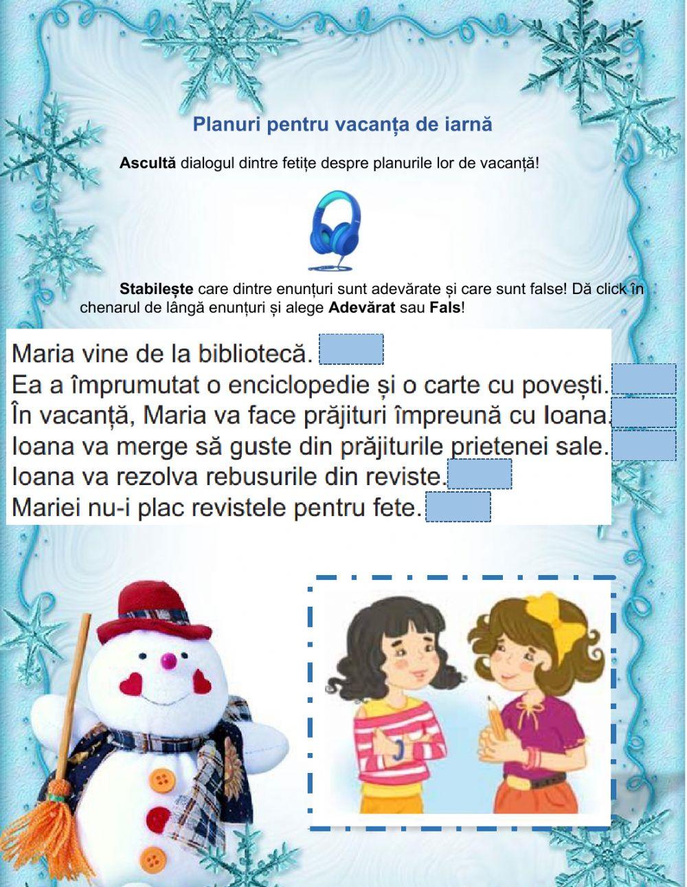 Planuri pentru vacanța de iarnă
