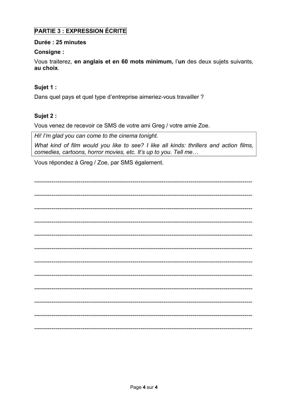 Cap sujet zero work experience abroad