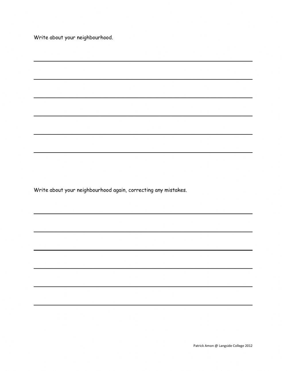 Describing your Neighbourhood