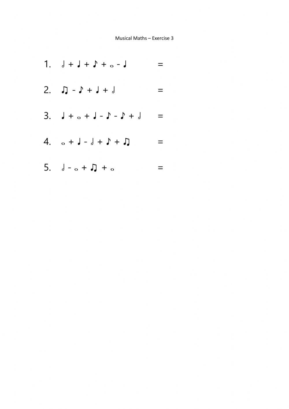 Note Values Exercise 3
