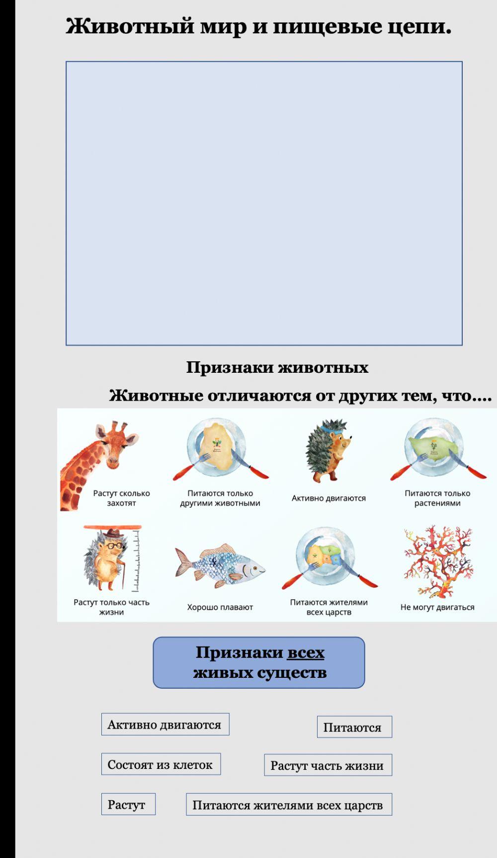 Признаки животных