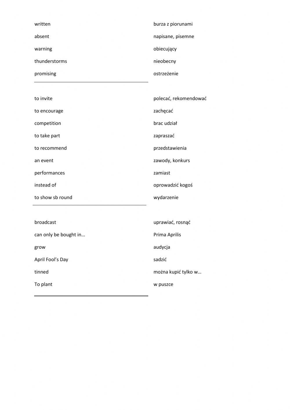 Matura extra listening practice