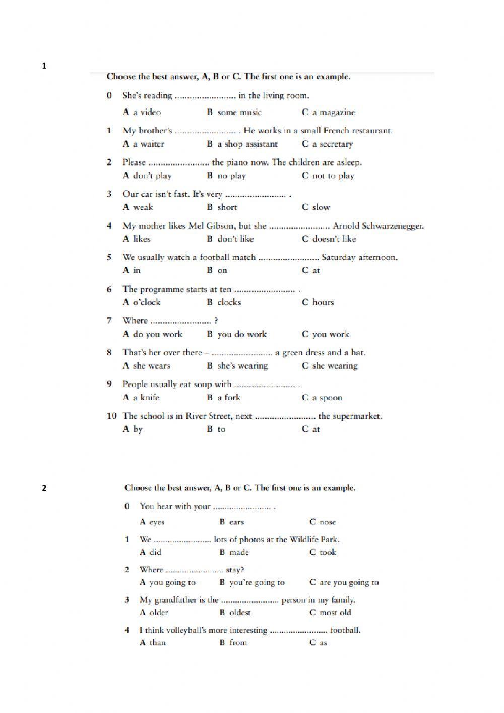 Revision Vocabulary A1