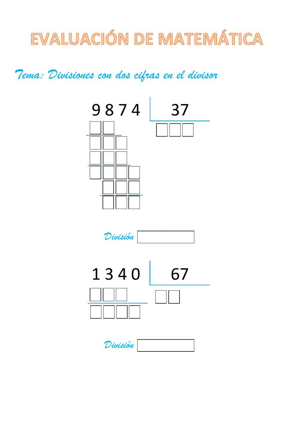 Evaluación de división