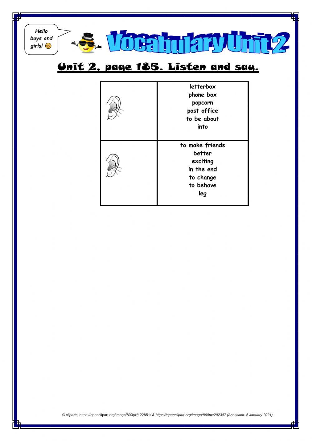 Speaking & vocabulary exercise (page 185)