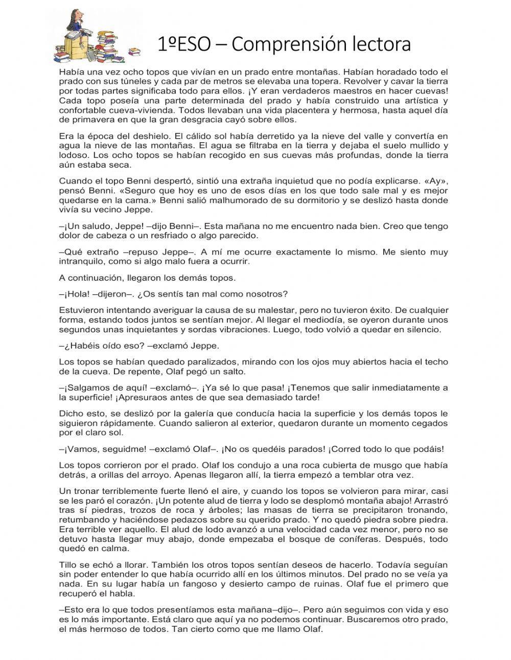 1º ESO C Lectora El alud de tierra