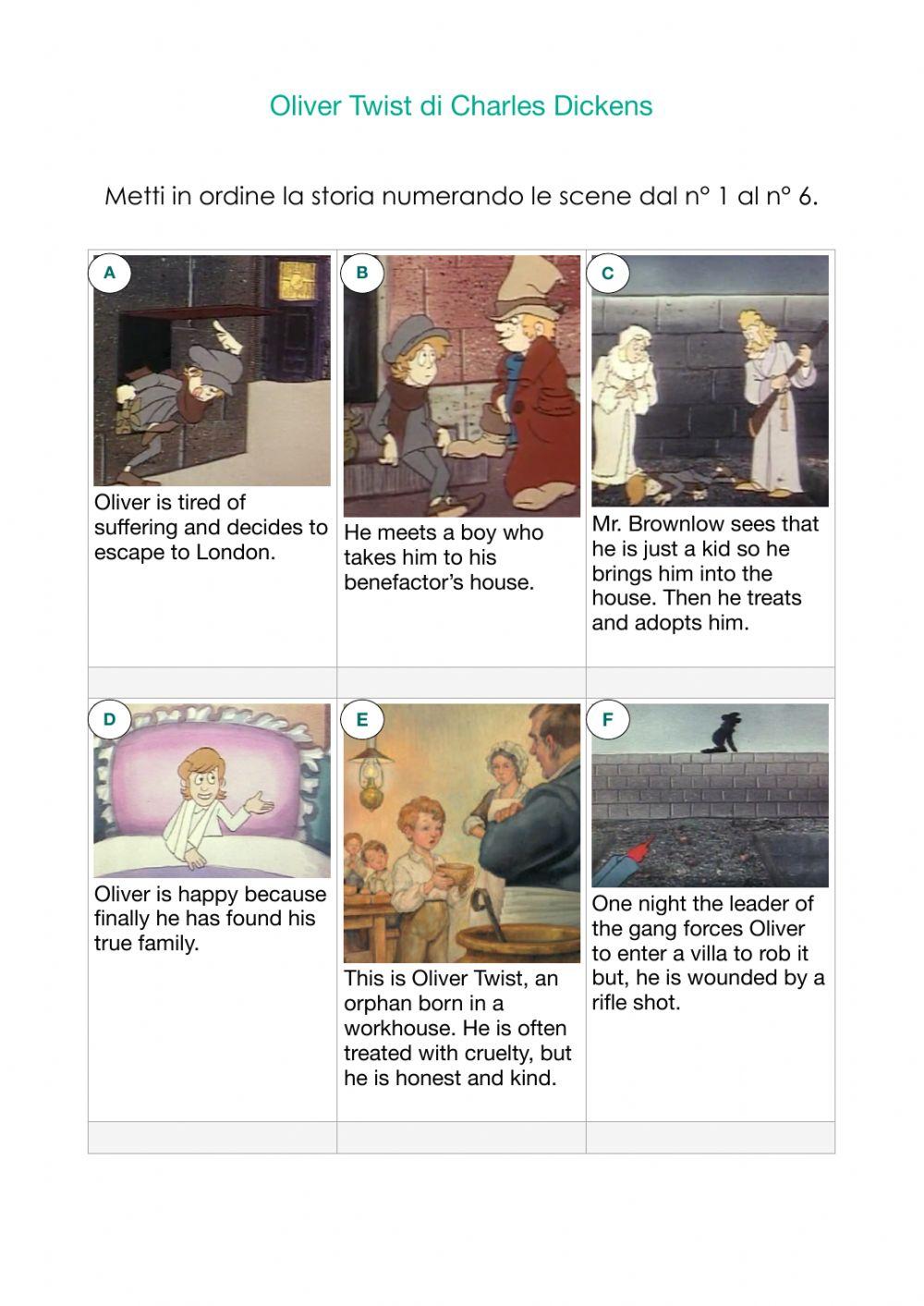 Oliver Twist: riordina la storia
