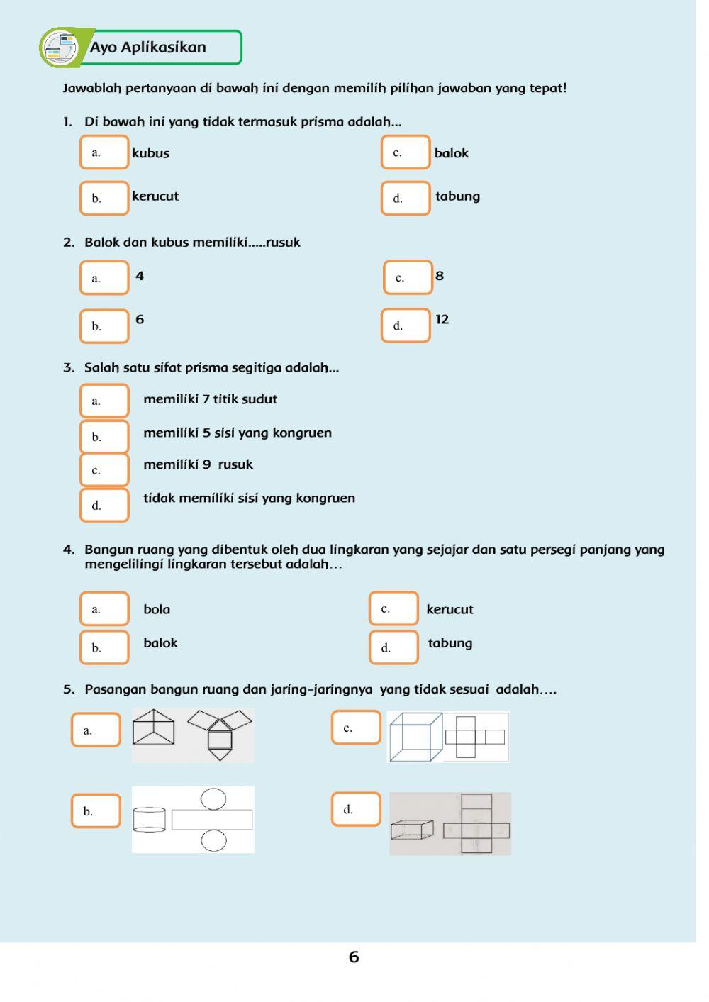 LKPD Matematika Kelas 6 Pembelajaran 1