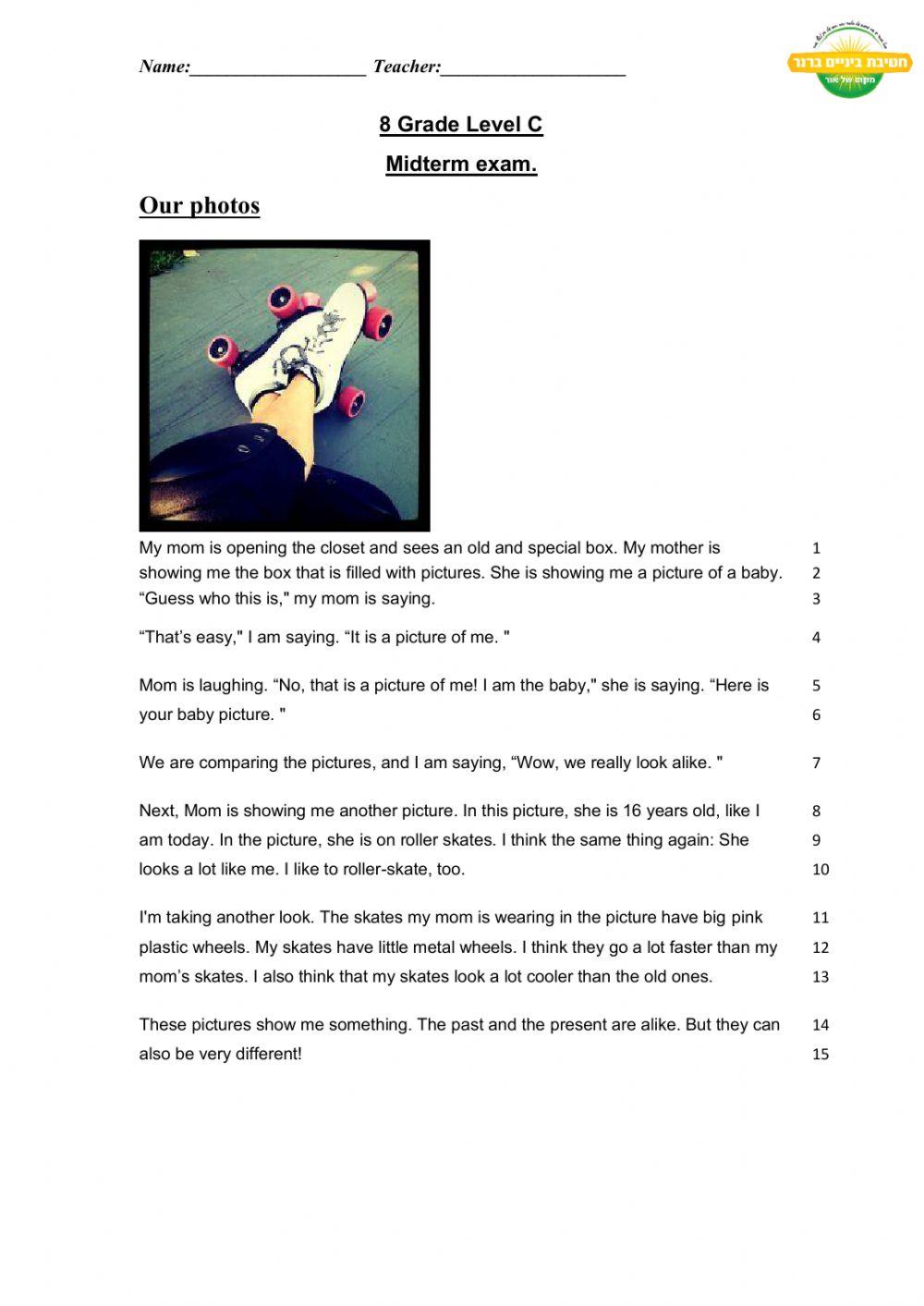 midterm exam 8th grade level c