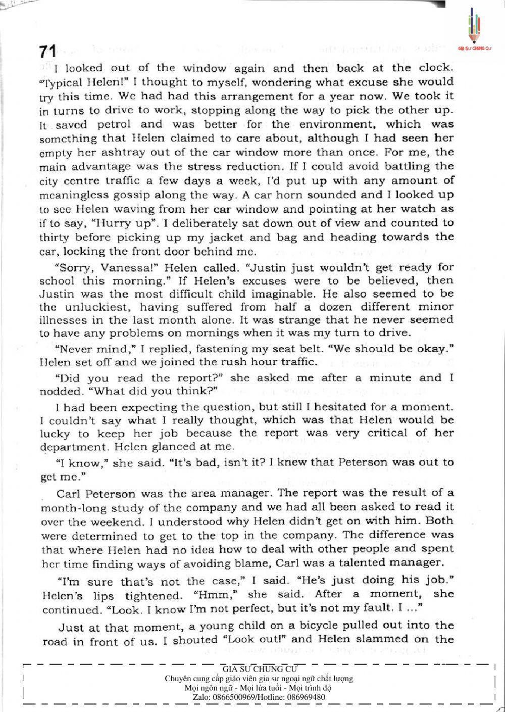 Trắc nghiệm Kỹ năng đọc hiểu Tiếng Anh số 24