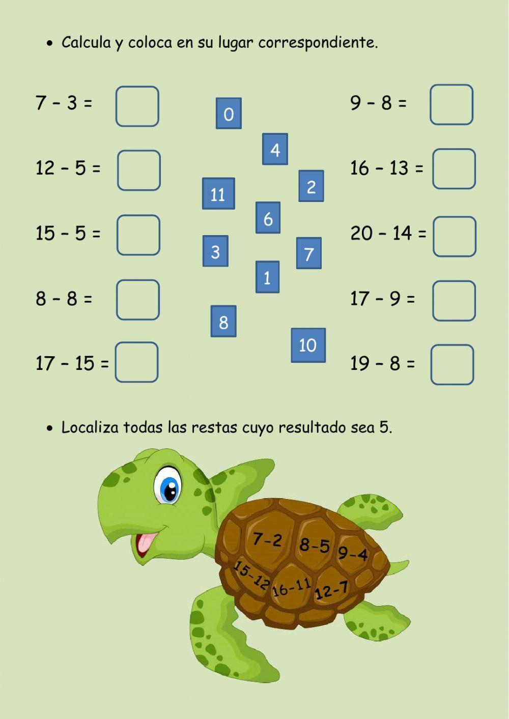 Restas utilizano la recta numérica