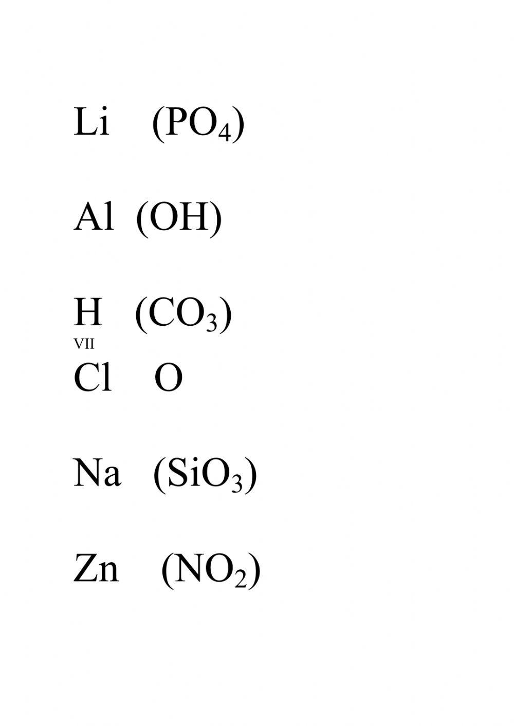 Скласти формули по валентності