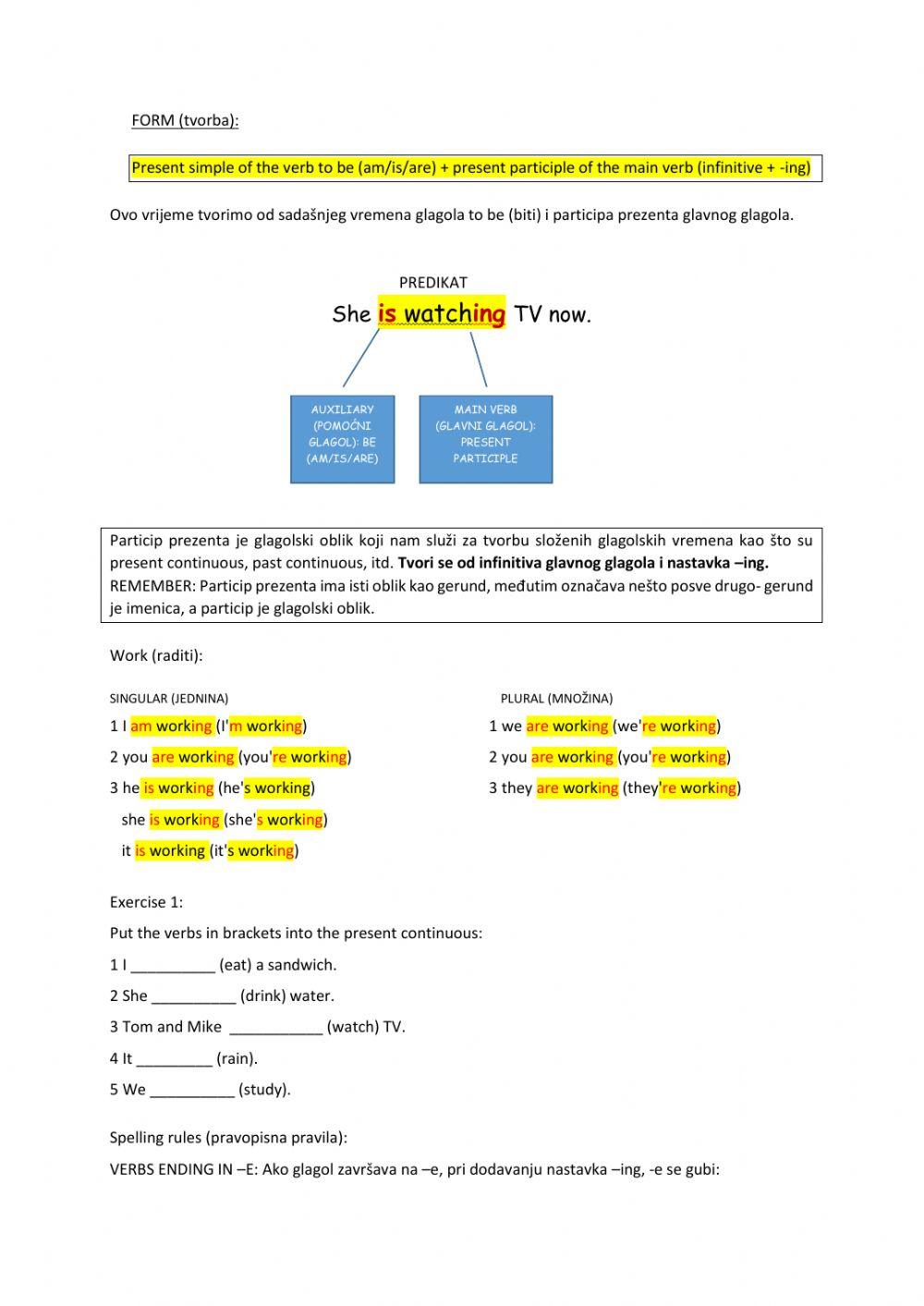 The present continuous