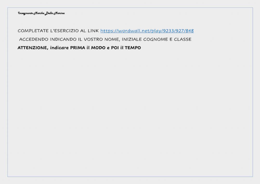 Piccola verifica sui verbi