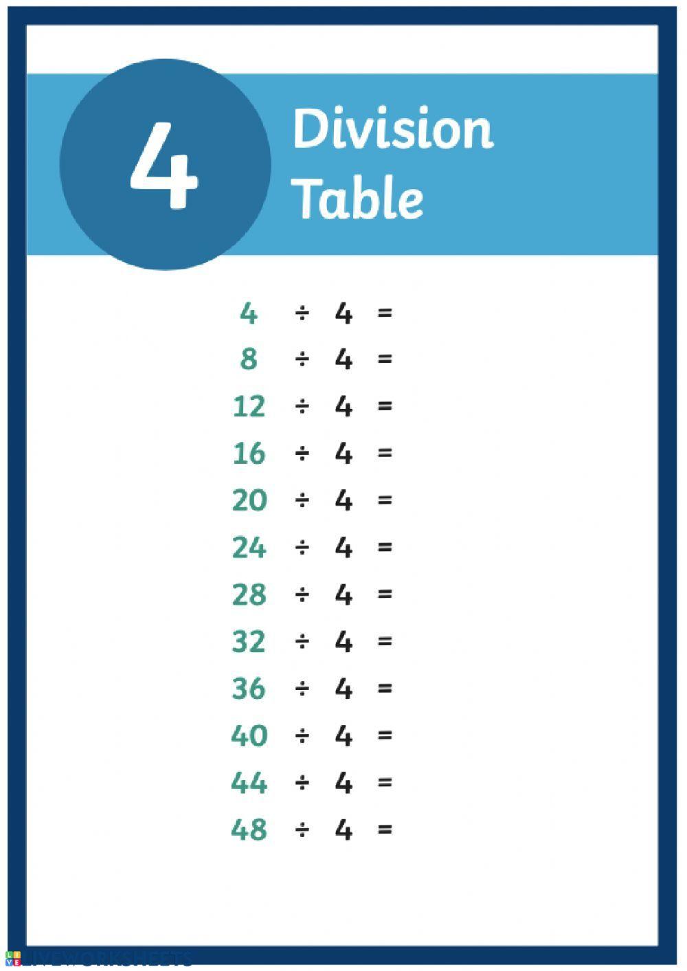 620604 Divide By 4 Farida5110601 LiveWorksheets 620604-divide-by-4-farida5110601-liveworksheets