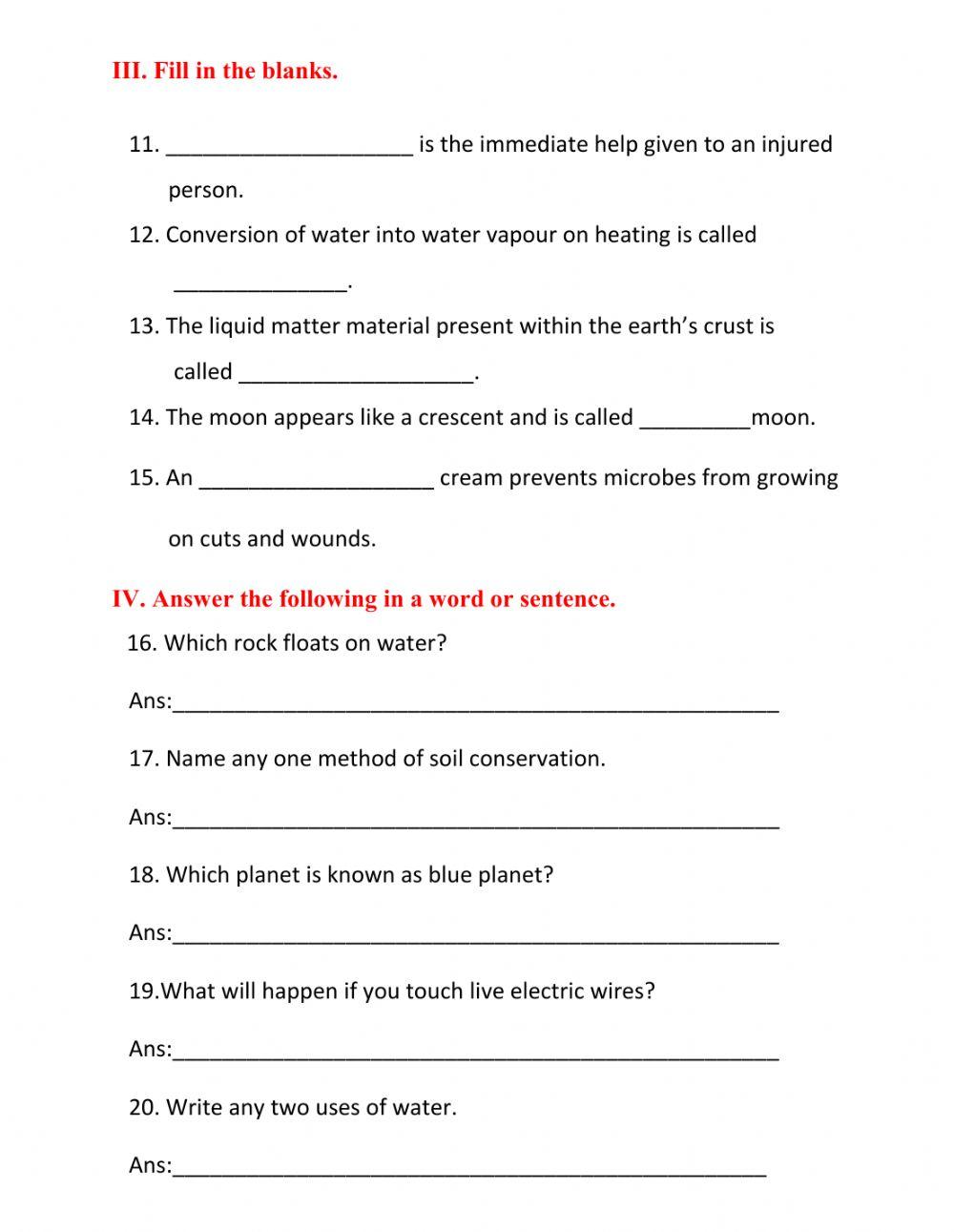 Grade 5 Science Assessment 3