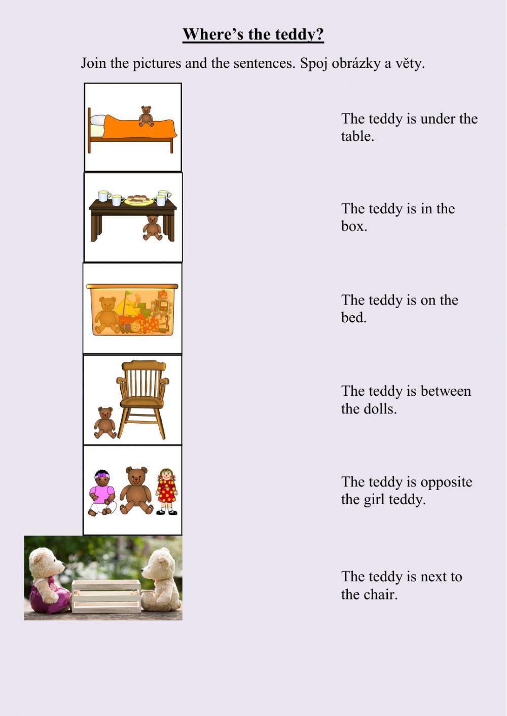 Prepositions - in, on, under, next to, opposite, between
