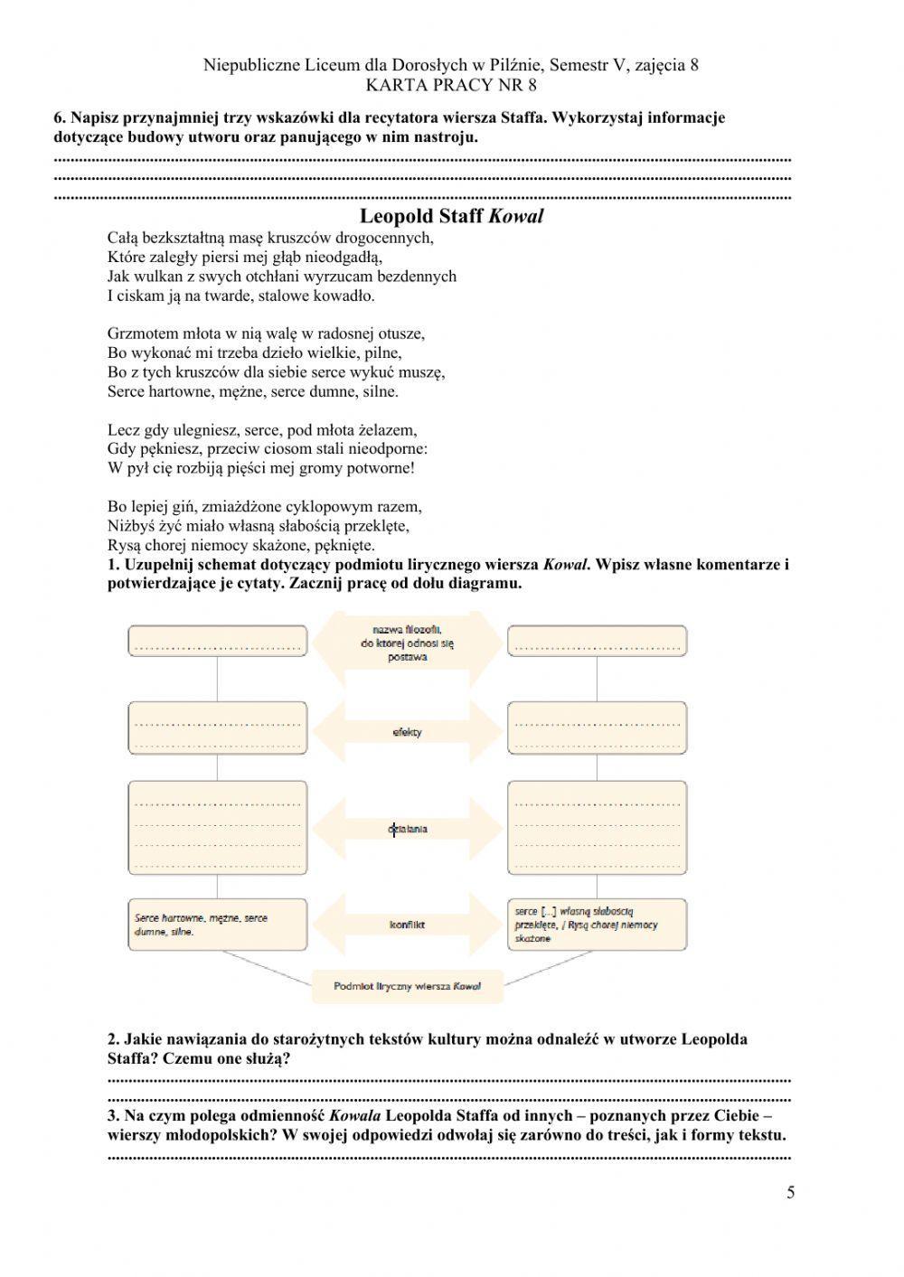 Liceum dla dorosłych V zajęcia 8