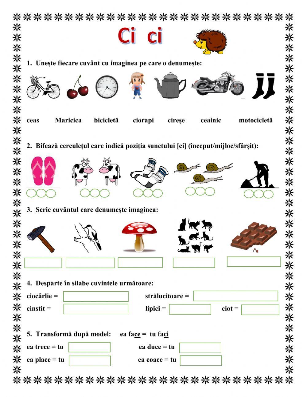 Sunetul și grupul de litere Ci-ci