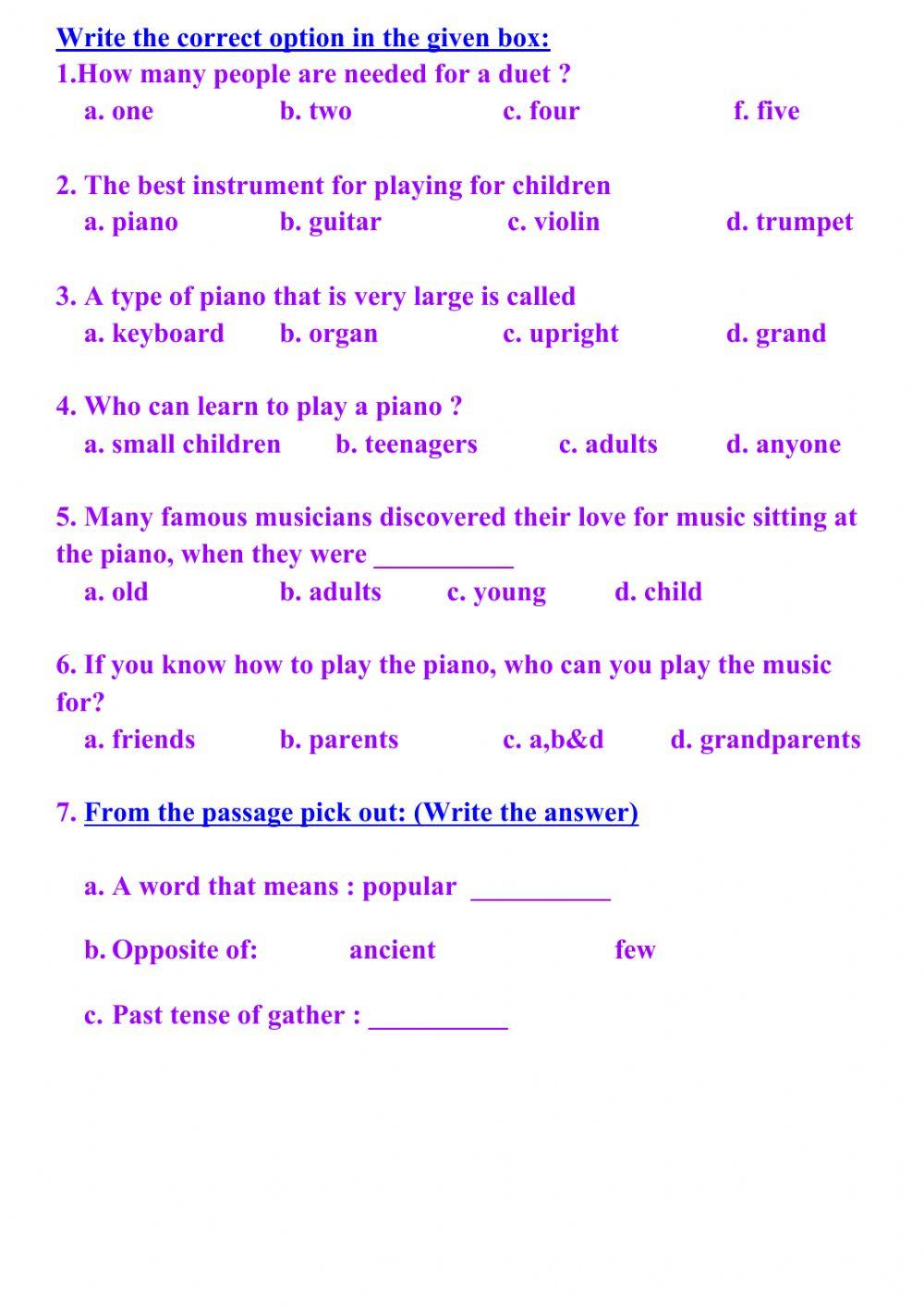 Reading Comprehension