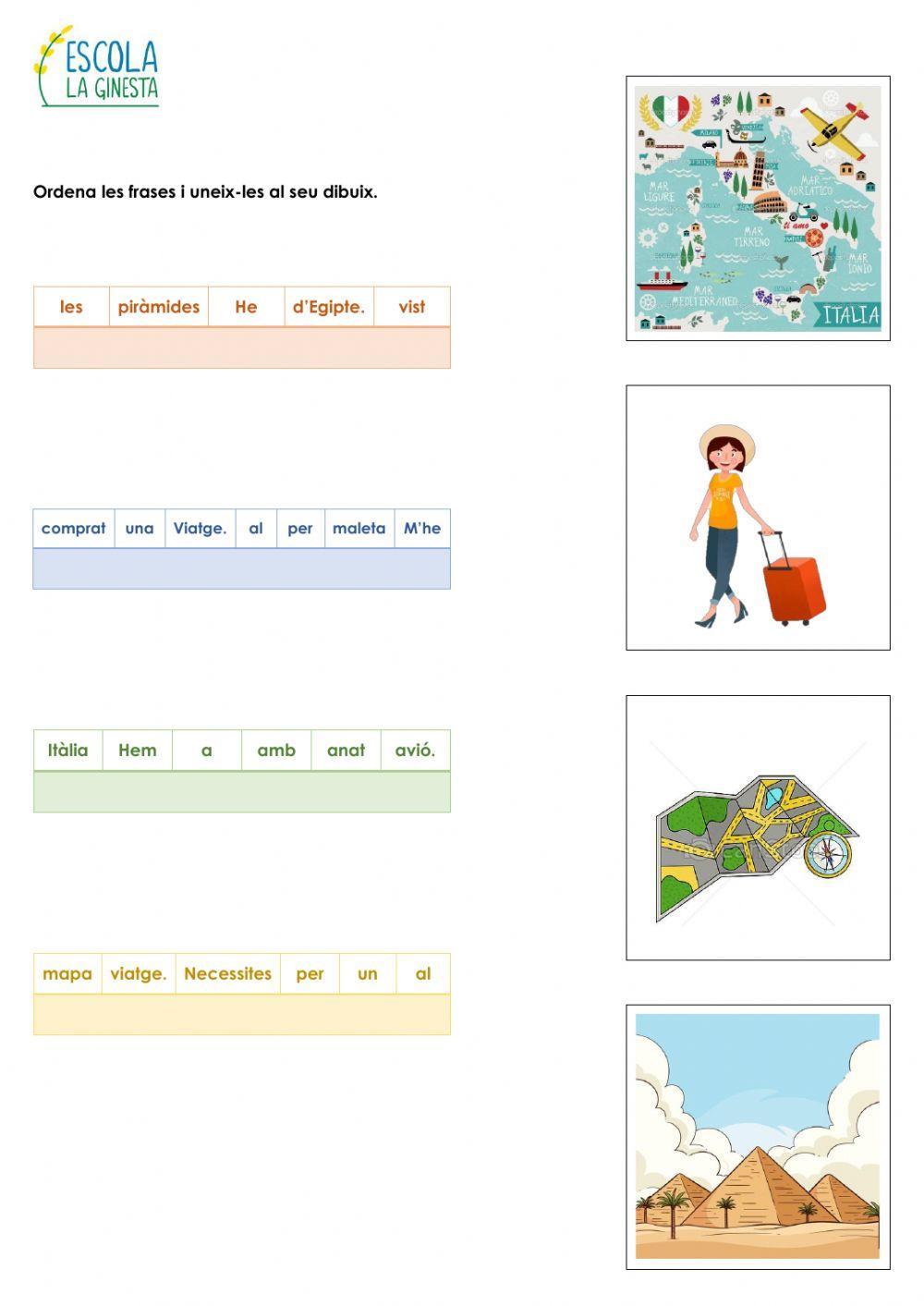 Ordena les frases i uneix