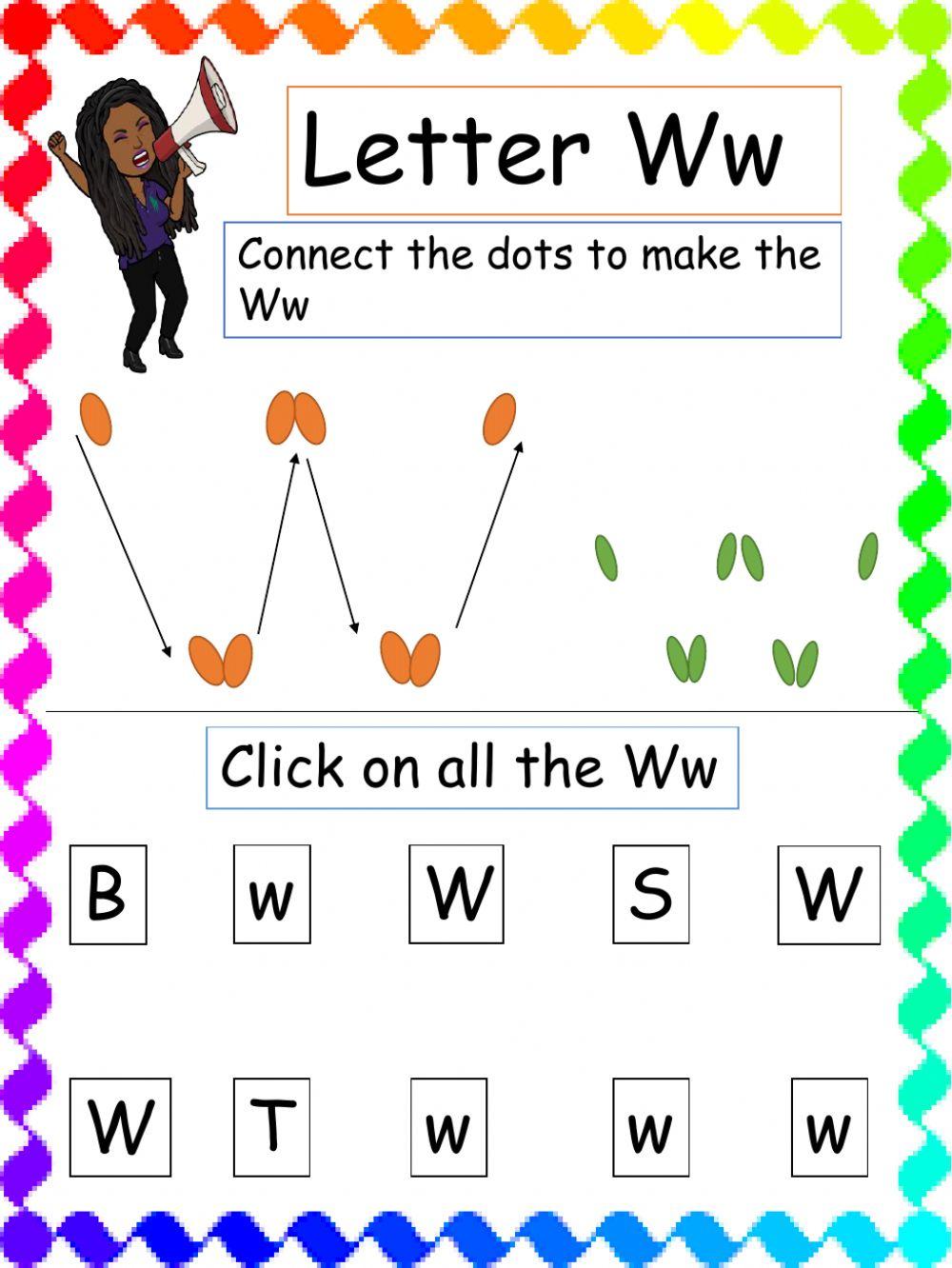 Letter Ww exercise Live Worksheets