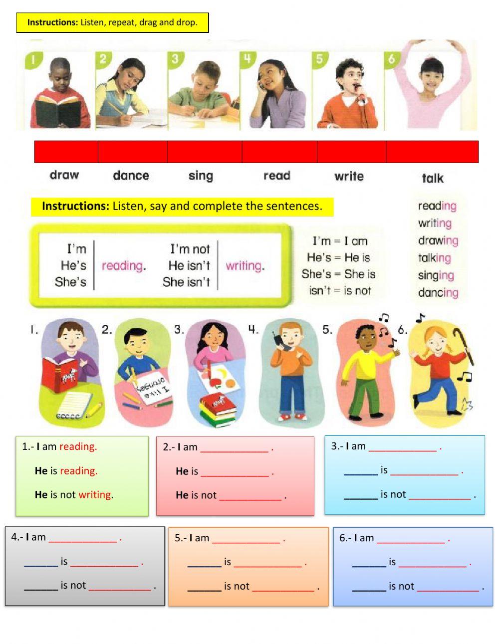 Activities (ing) I He She