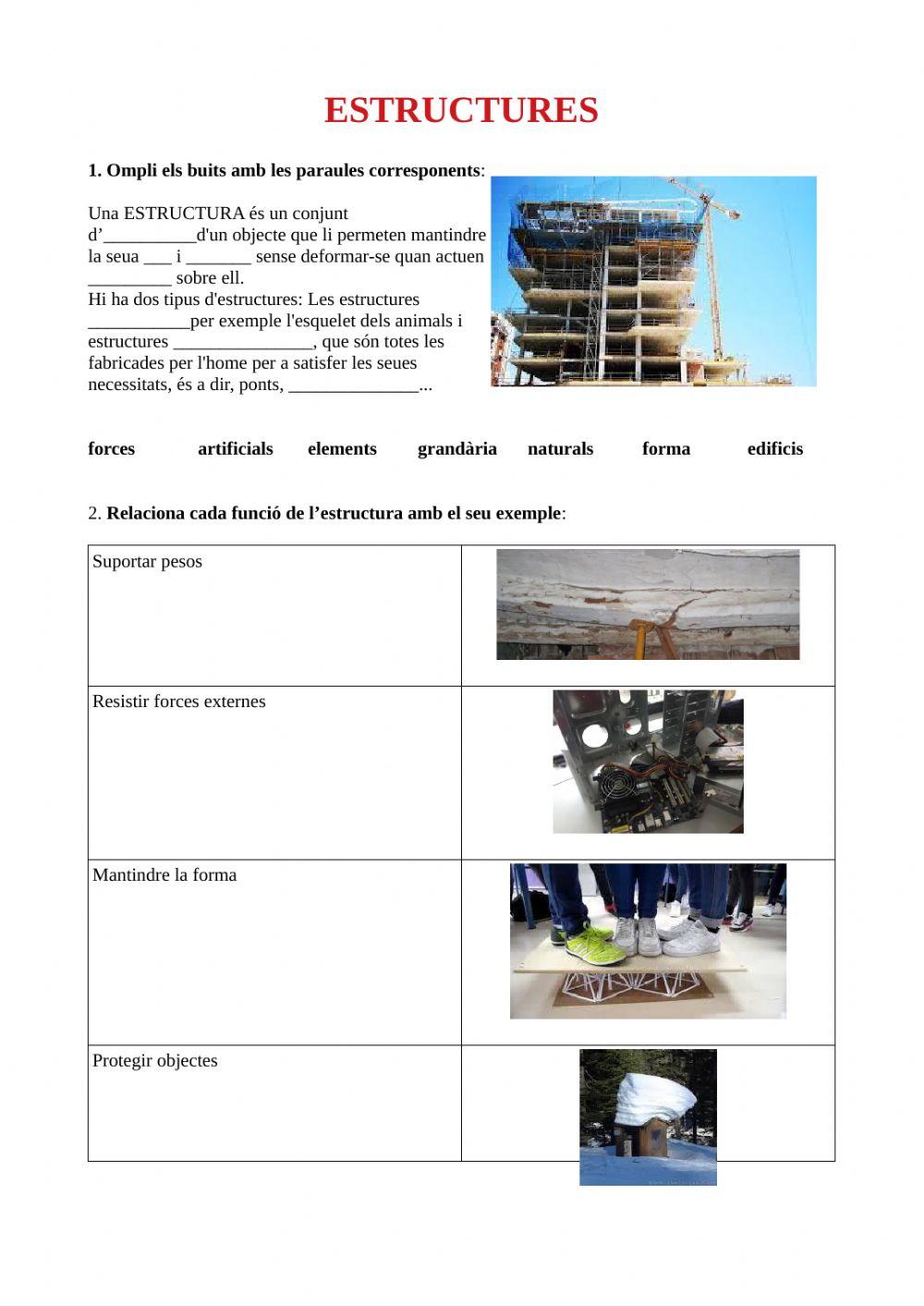 Estructures:definició, tipus i càrregues.