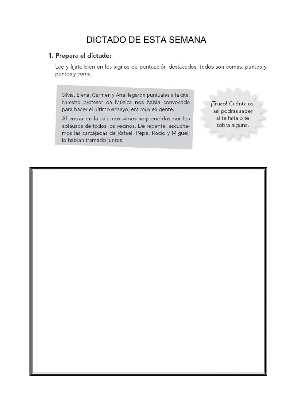 Dictado: el punto y la coma