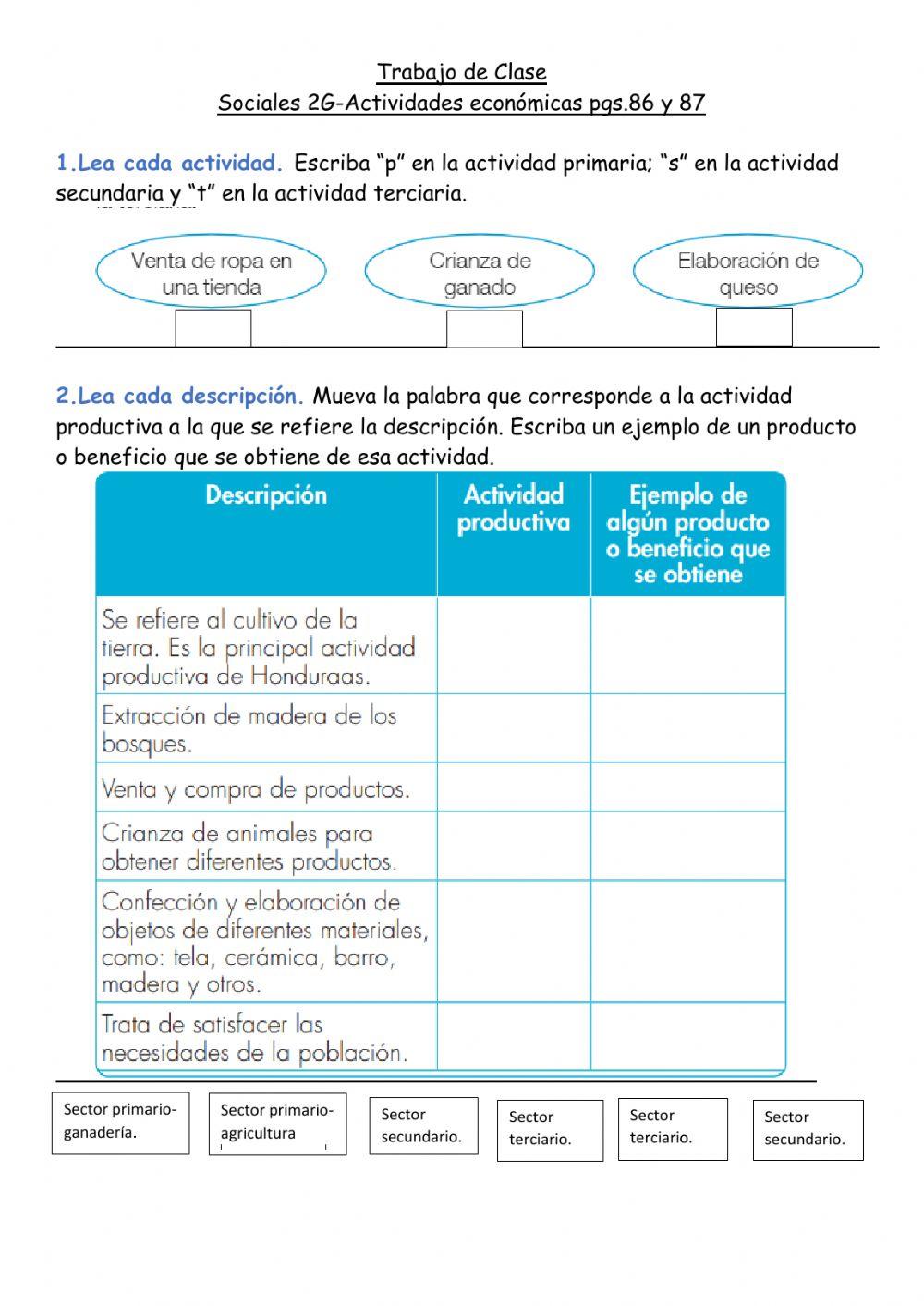 Actividades económicas-2G p.86y87
