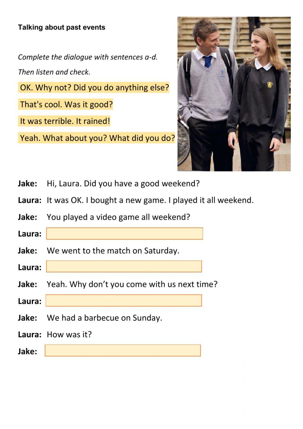 Talking about past events.EP1. (pg.74).