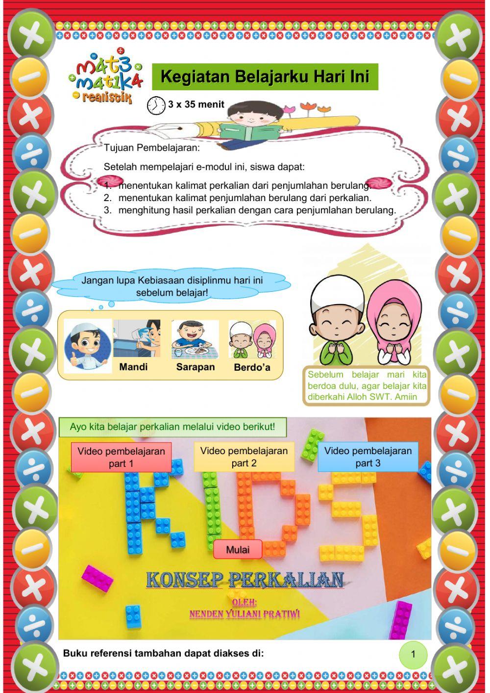 E-Modul Konsep Perkalian untuk Kelas II SD-MI