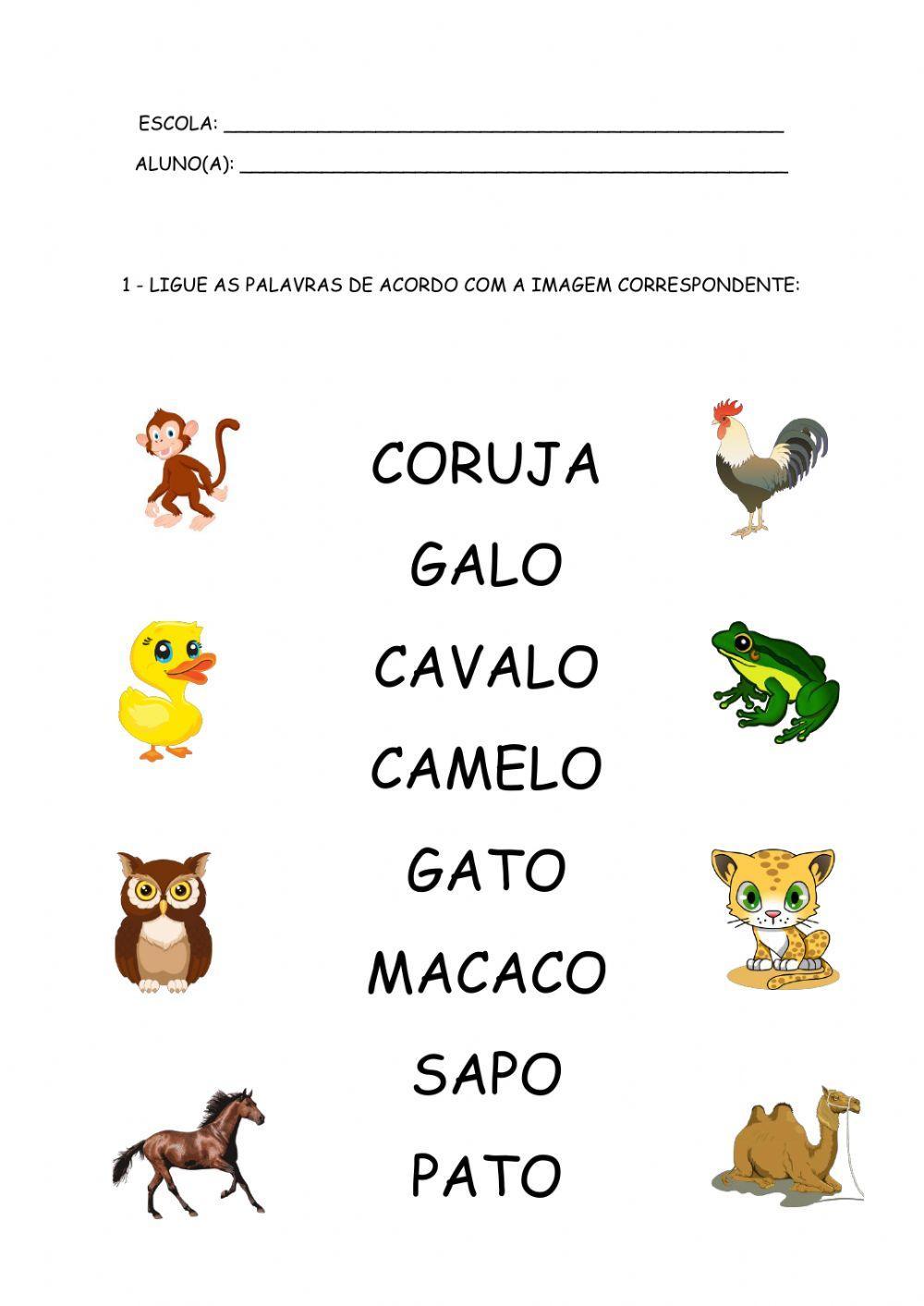 Atividade de ligar animais