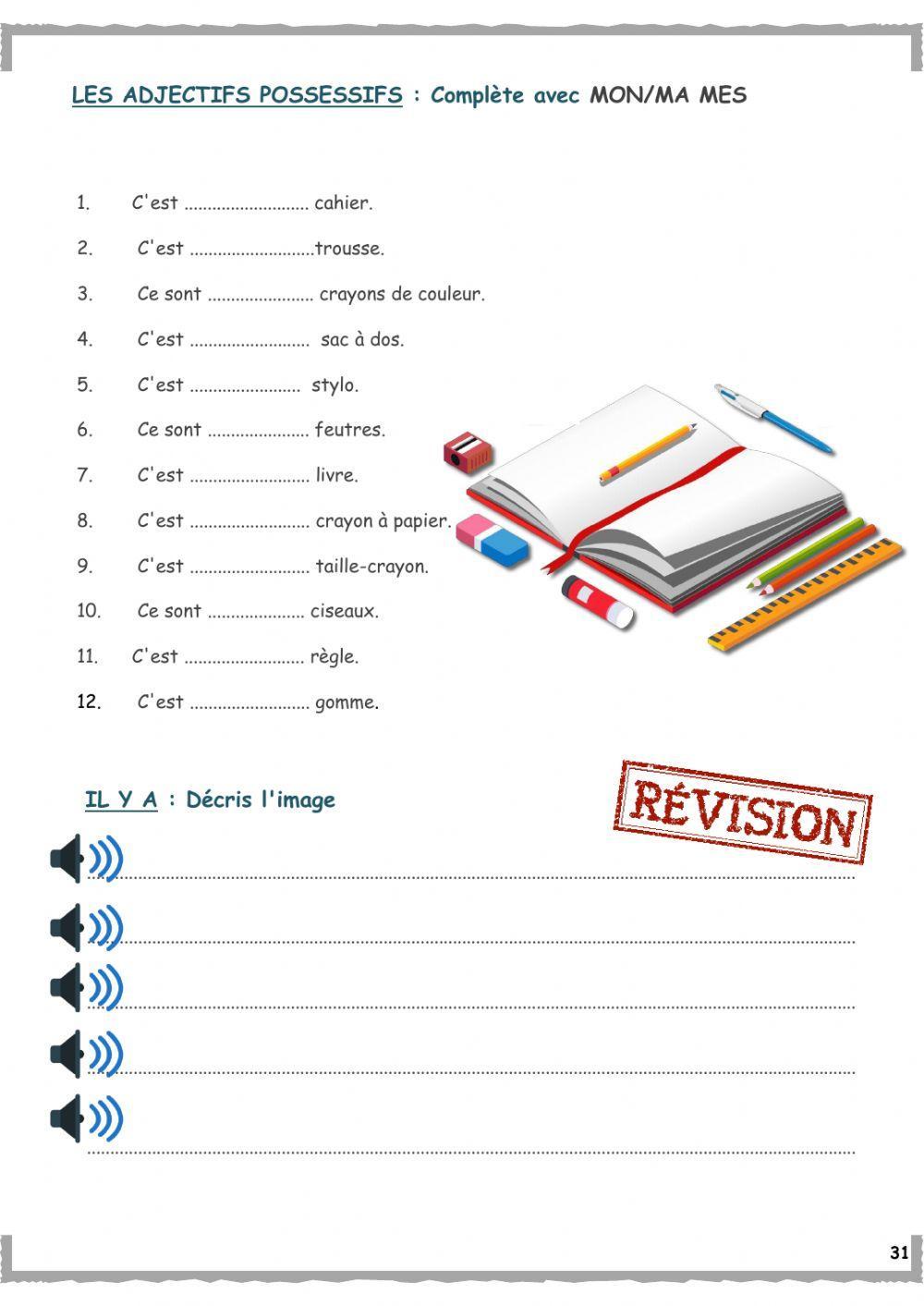 Mon matériel scolaire