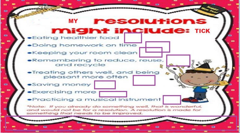 My new year resolutions