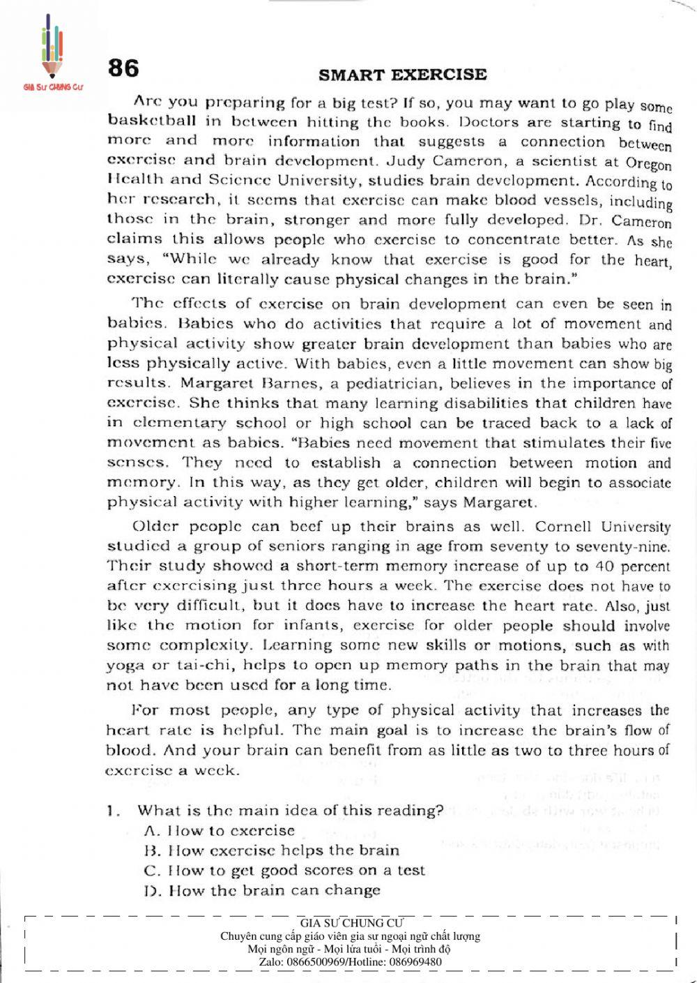 Trắc nghiệm Kỹ năng đọc hiểu Tiếng Anh số 29