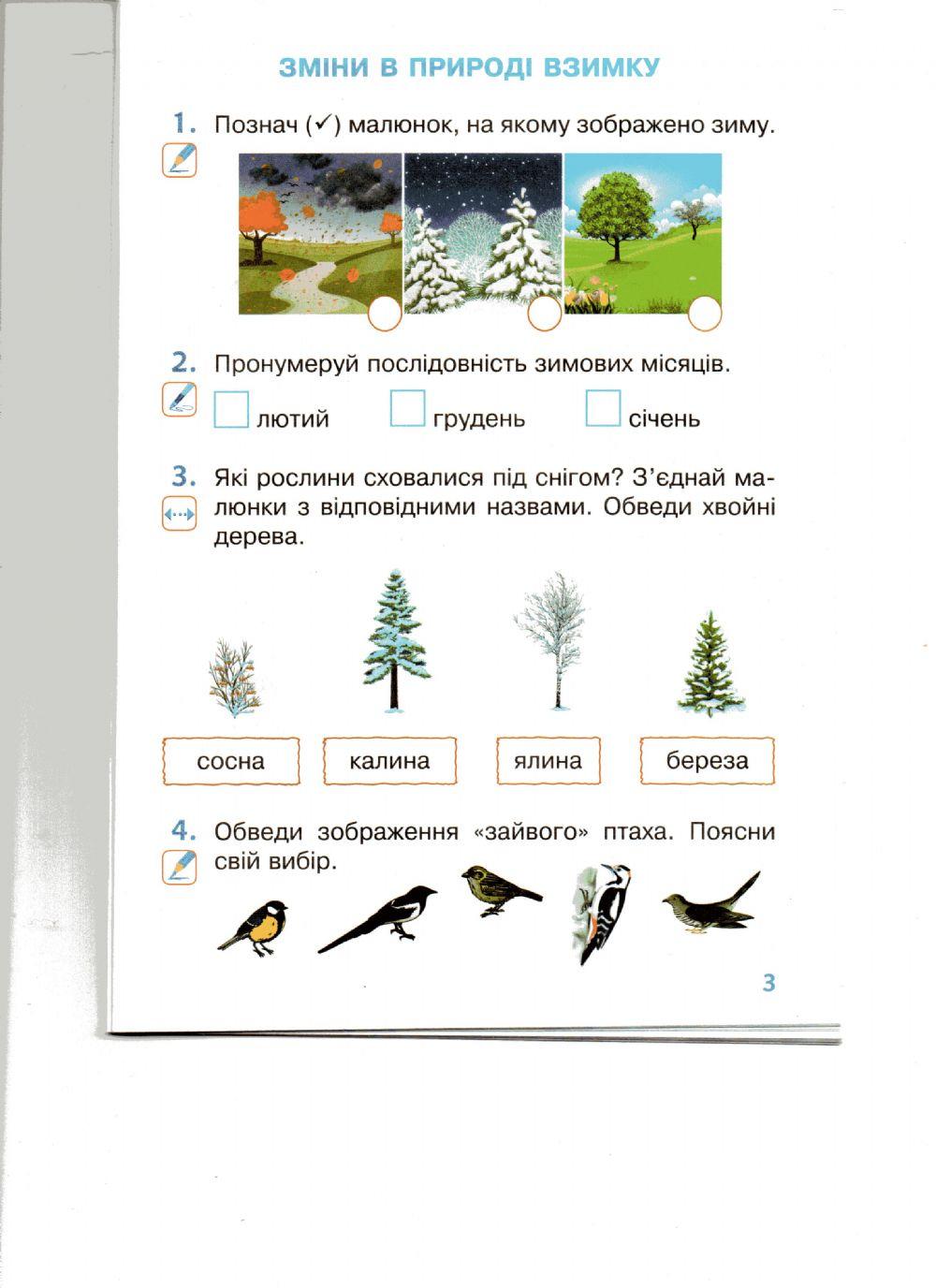 Зміни в природі взимку