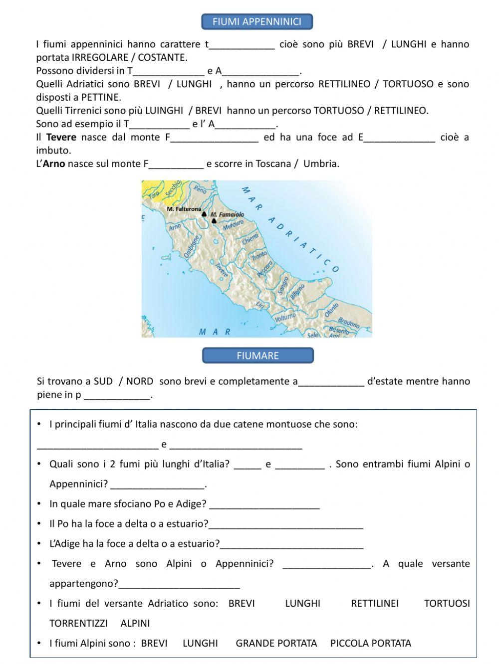 Fiumi laghi pianure italia