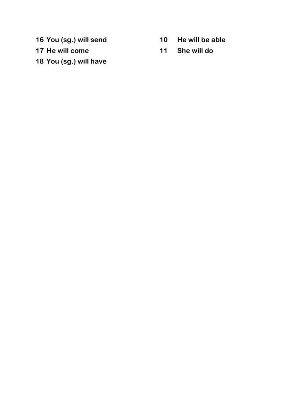 Le futur simple verbes irréguliers