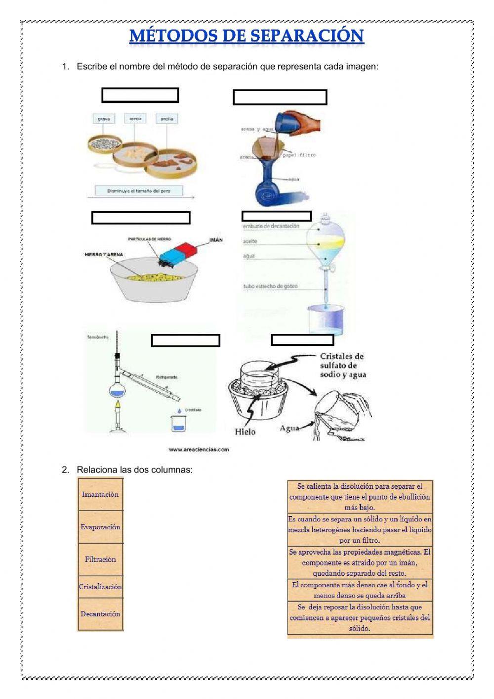 MÉTODOS DE SEPARACIÓN