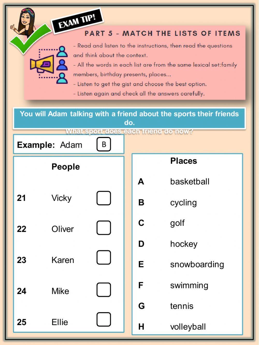 Ket Listening Part 5 (III)