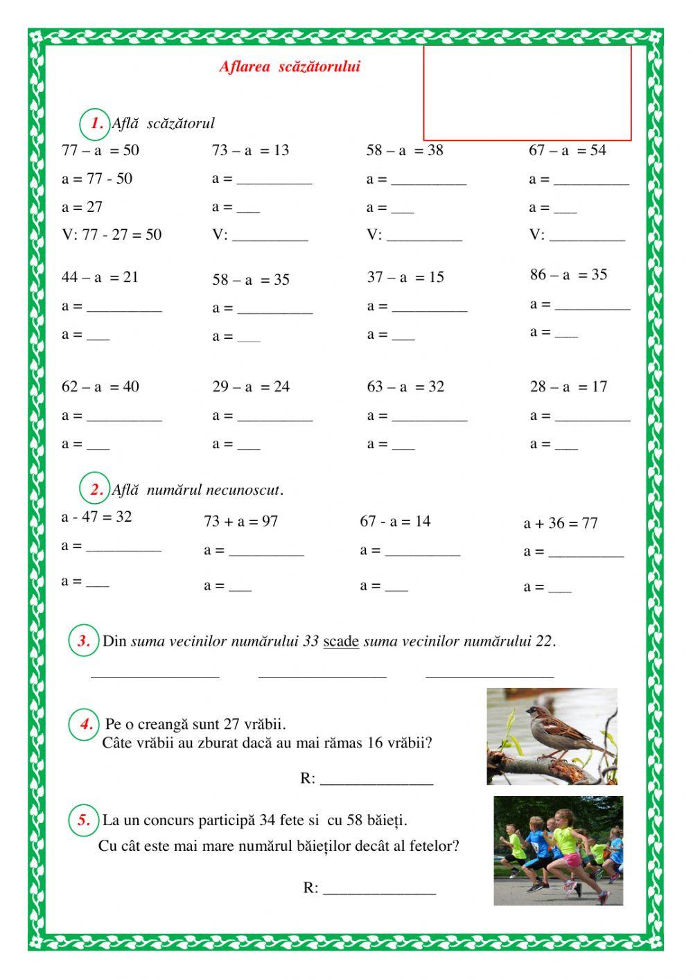 Aflarea scăzătorului