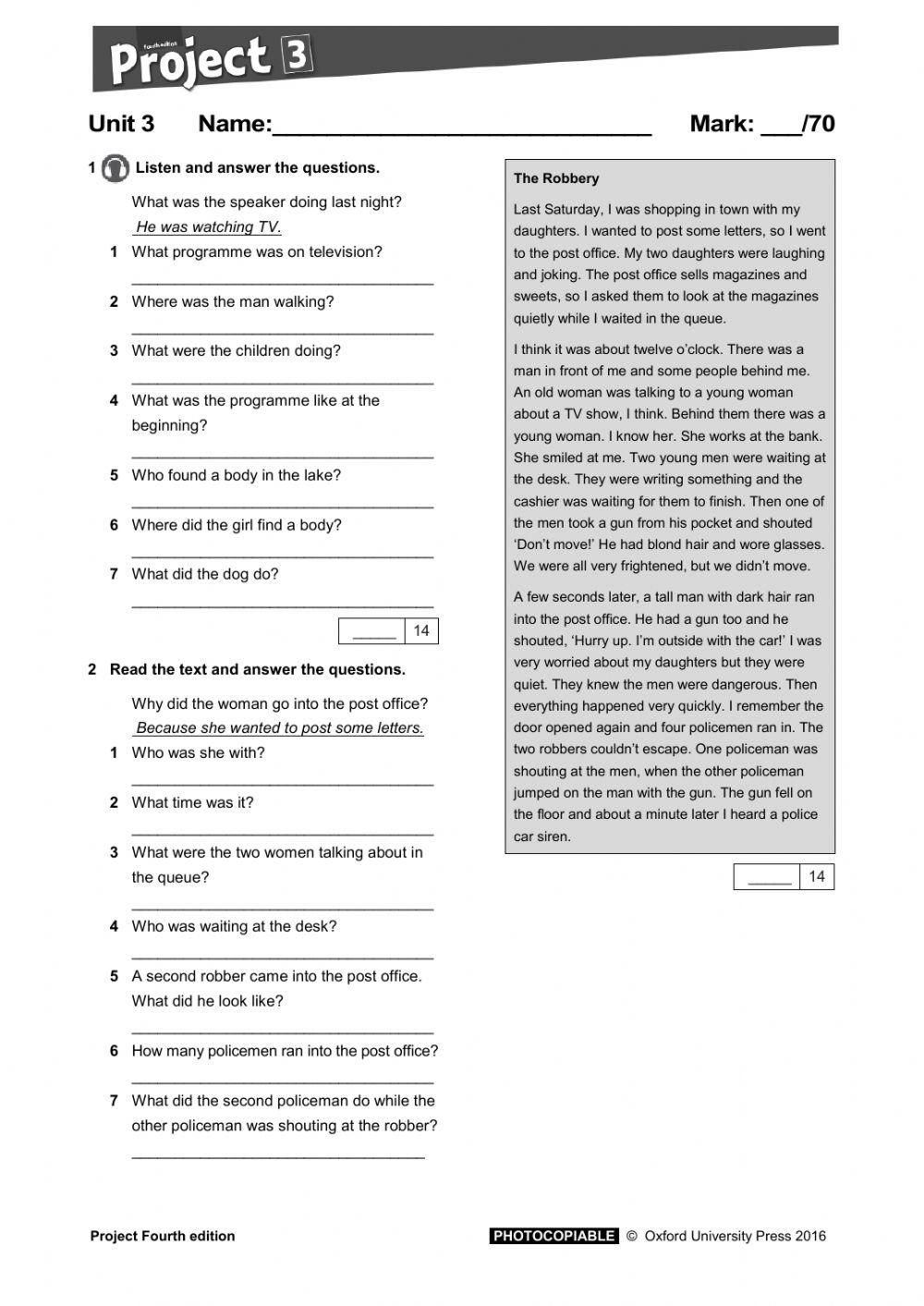 Project  Unit 3 TEST