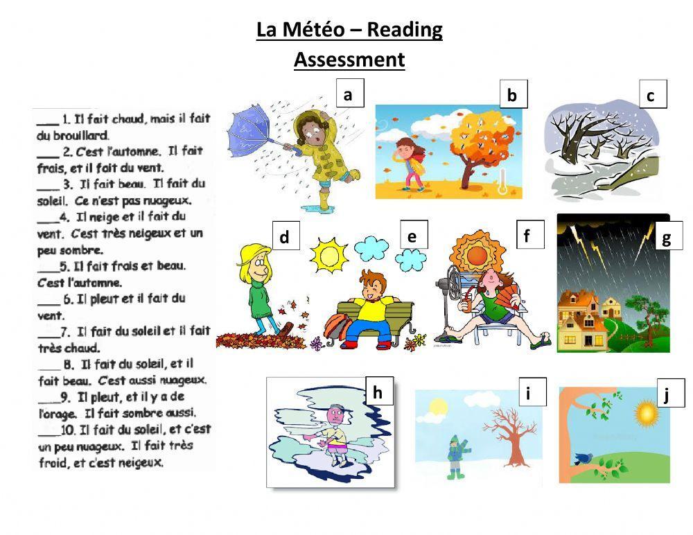 La Météo - Reading Assessment