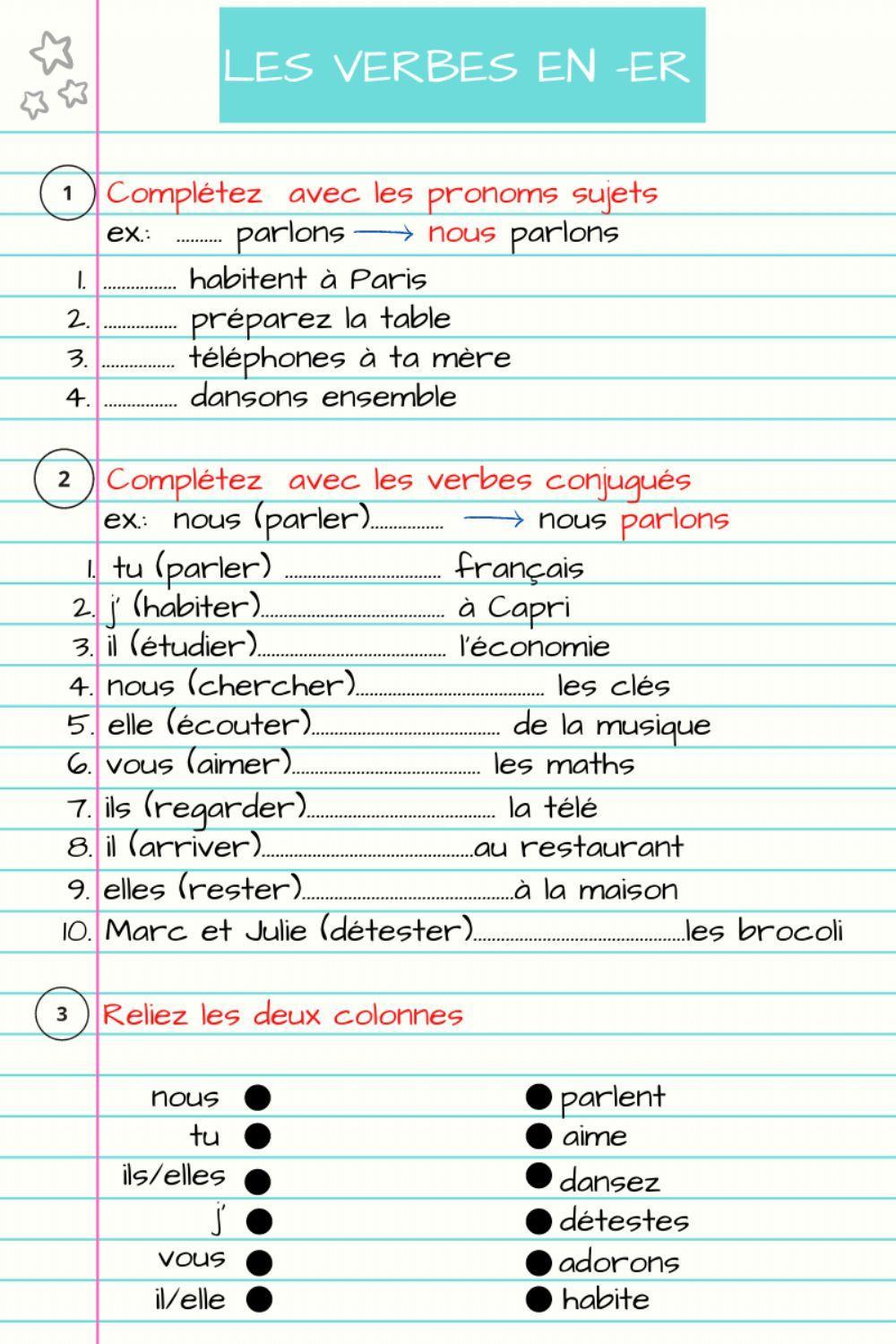 Révision verbes en -er