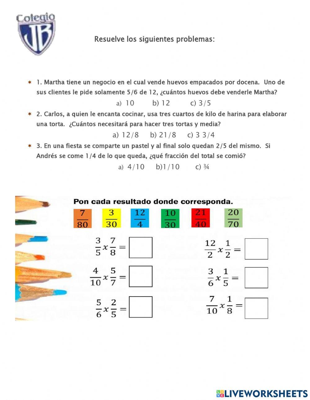Multiplicación de fracciones