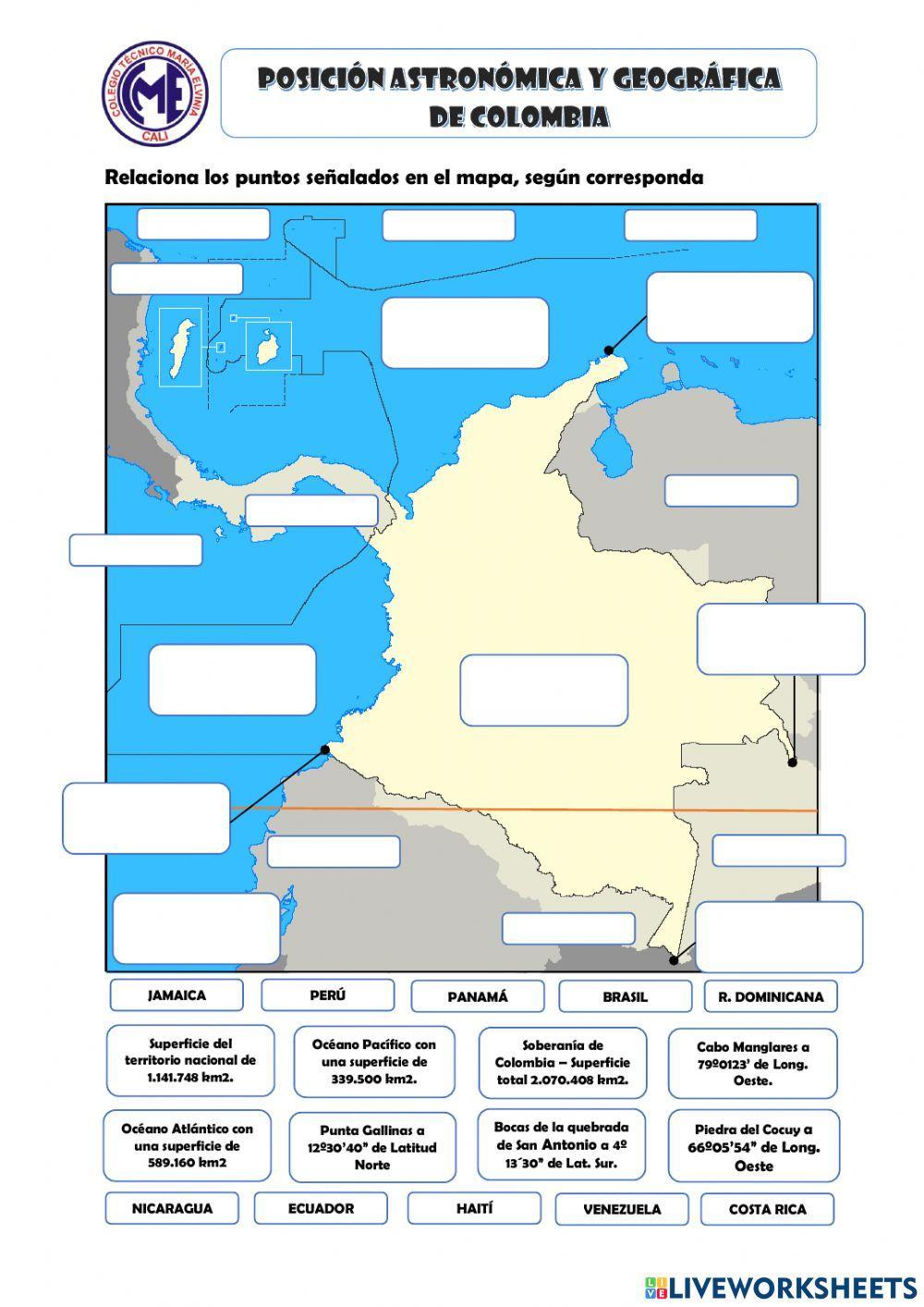 Posición astronómica y geográfica de Colombia