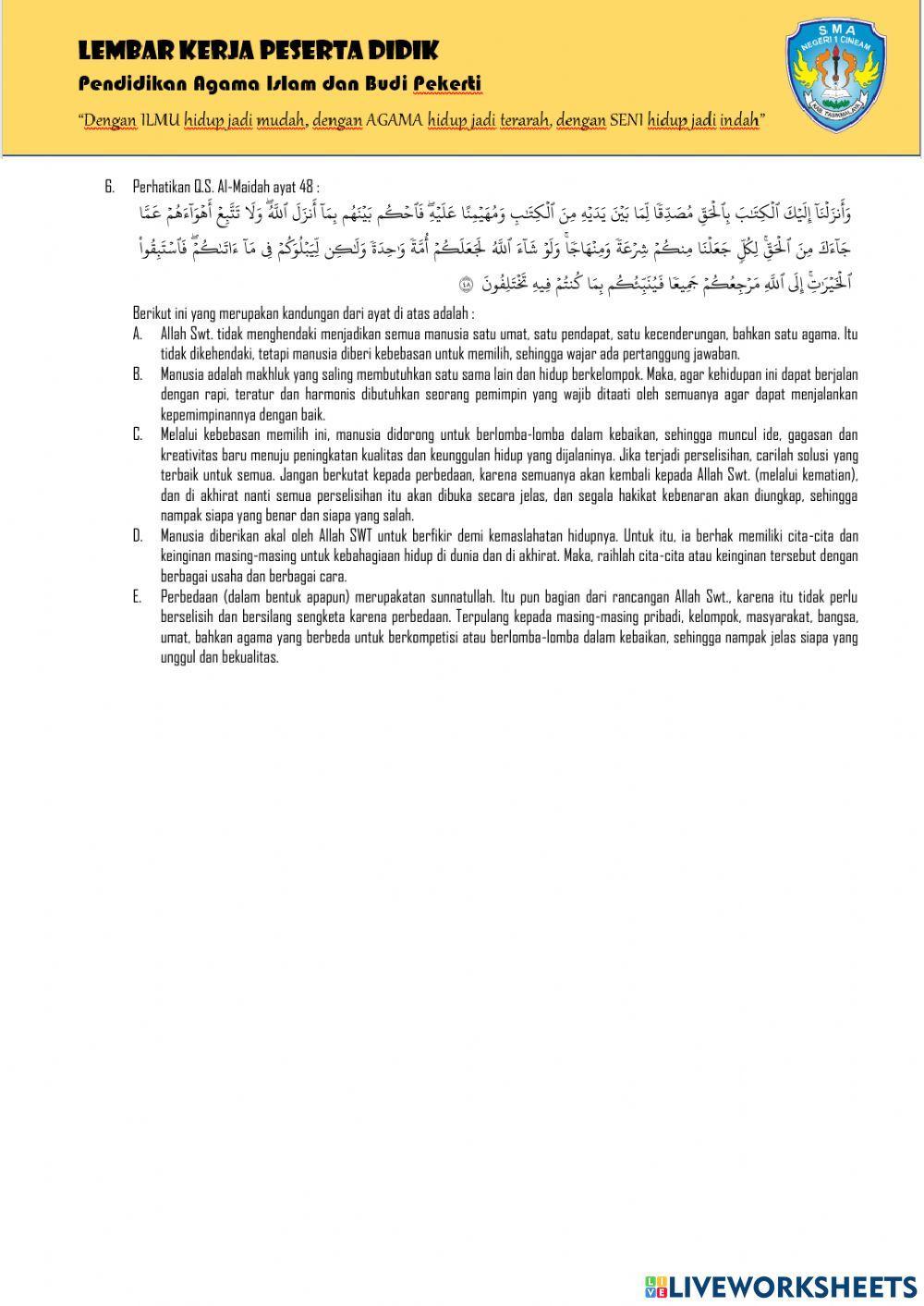 LKPD-Bab 1 Kelas XI PAI