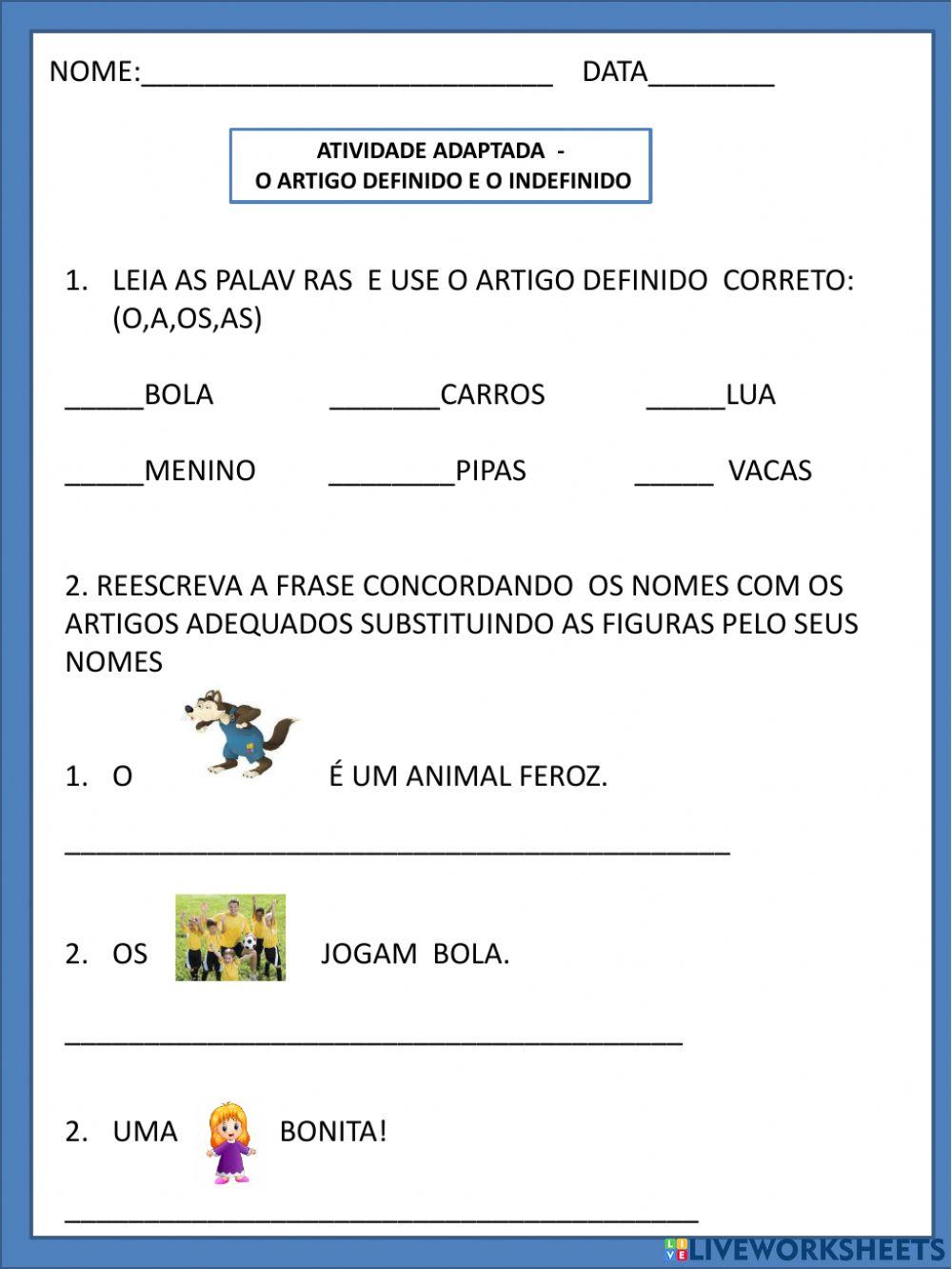 Atividades adaptadas