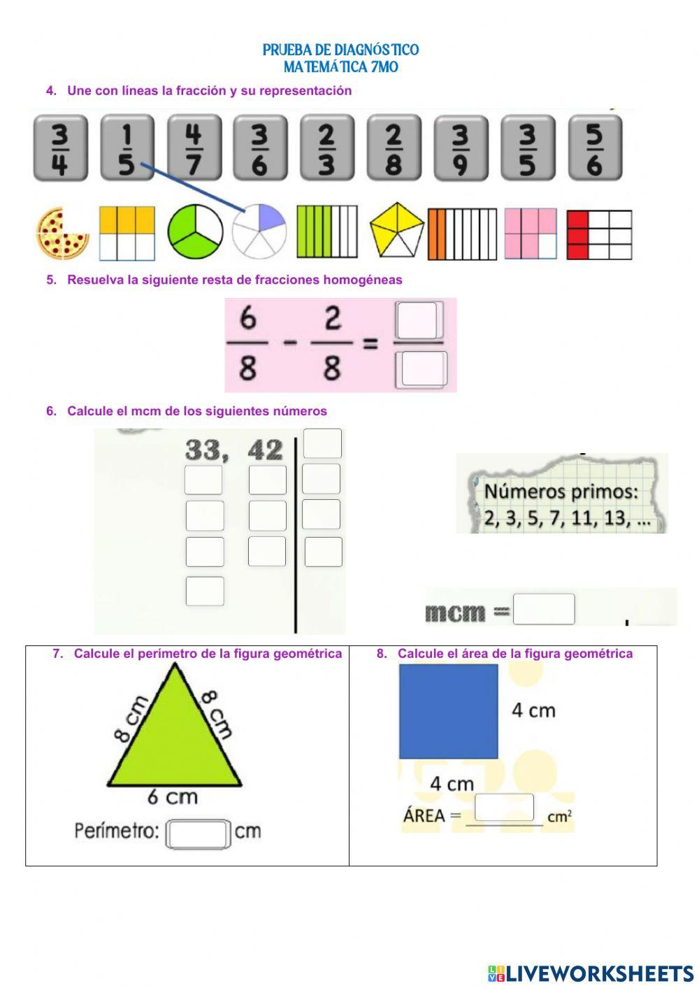 Evaluación diagnóstica - 7mo